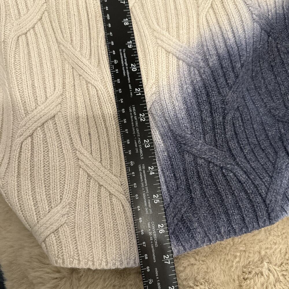 Purejill Blue Ivory Ombre Cable Knit Open Front Cardigan Sweater Small Runs Big - Picture 6 of 7